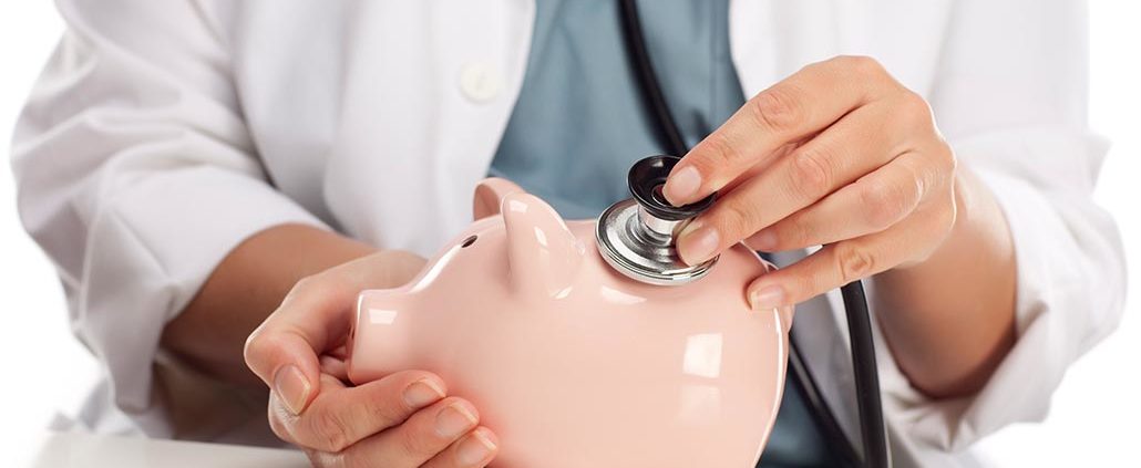 An Image of a Doctor Using a Stethoscope on a Piggy Bank Put On By Secure Money Advisors In Pittsburgh