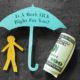 An Image Of A Person And A One Hundred Dollar Bill Under A Umbrella To Represent If A Roth IRA Is Right For You Put On By Secure Money Advisors In Pittsburgh