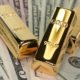 An Image Of Three Gold Bars On Top Of A Pile Of Money Put On By Secure Money Advisors In Pittsburgh