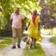 An Image Of A Retired Couple Walking A Dog And Laughing Put On By Secure Money Advisors In Pittsburgh