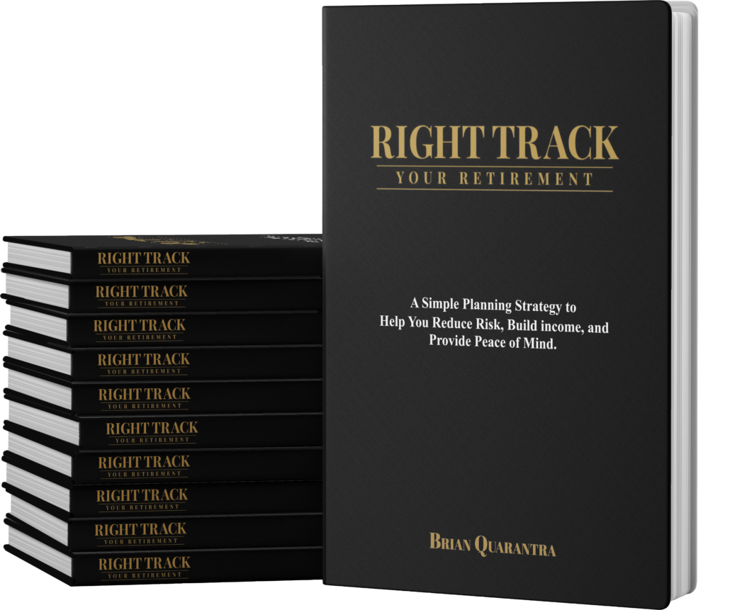 A Stack of Right Track Your Retirement Books by Brian Quaranta